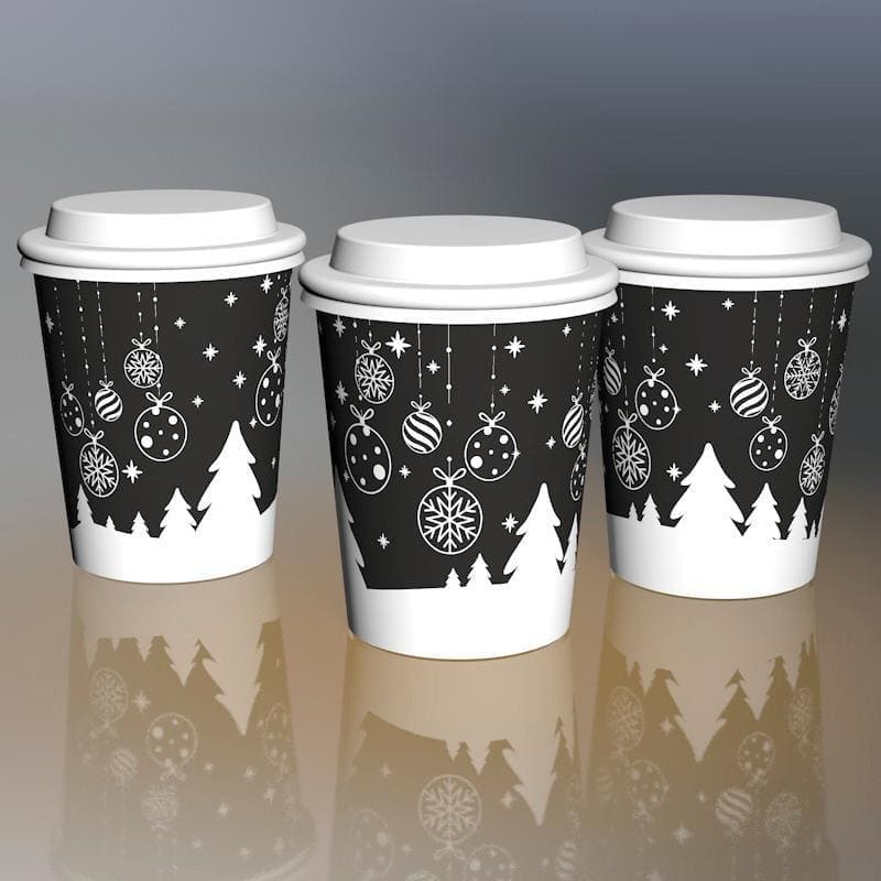 Single-layer cup black with a pattern