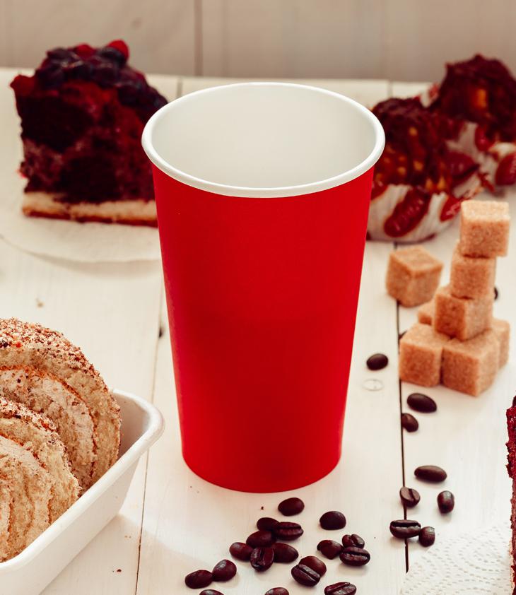 Red single-layer cup