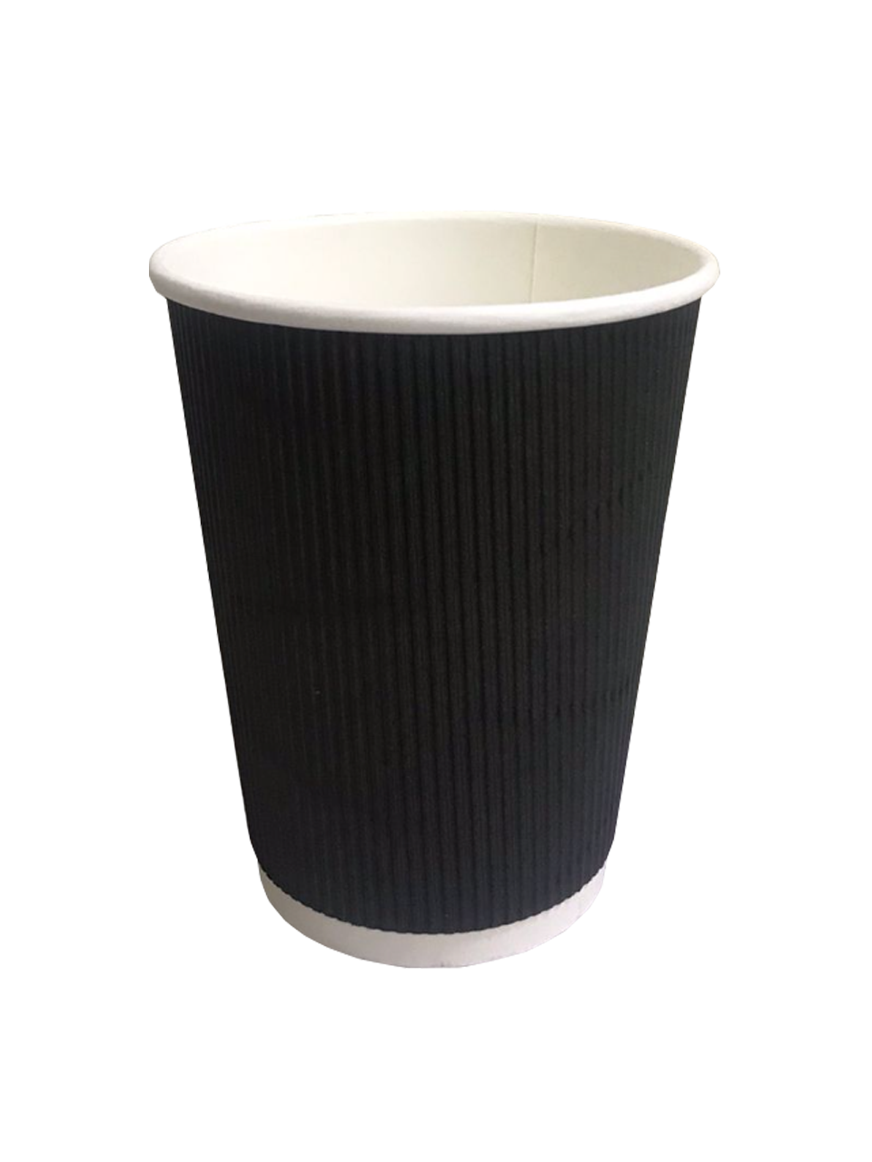 Гофрированный бумажный стакан (трехслойный, черный фоновый, 360 мл)