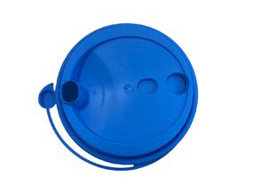 Крышки пластиковые с заглушкой голубые, диаметр 90 мм