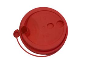 Крышки пластиковые с заглушкой красные, диаметр 90 мм