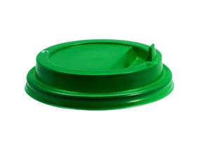 Крышки пластиковые с питейником зеленые, диаметр 80 мм