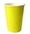 Однослойный бумажный стакан (Желтый, 250 мл)