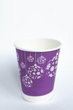 Бумажный стакан однослойный фиолетовый с рисунком 360 мл 1