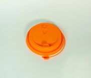 Крышки пластиковые с заглушкой оранжевые, диаметр 90 мм 1